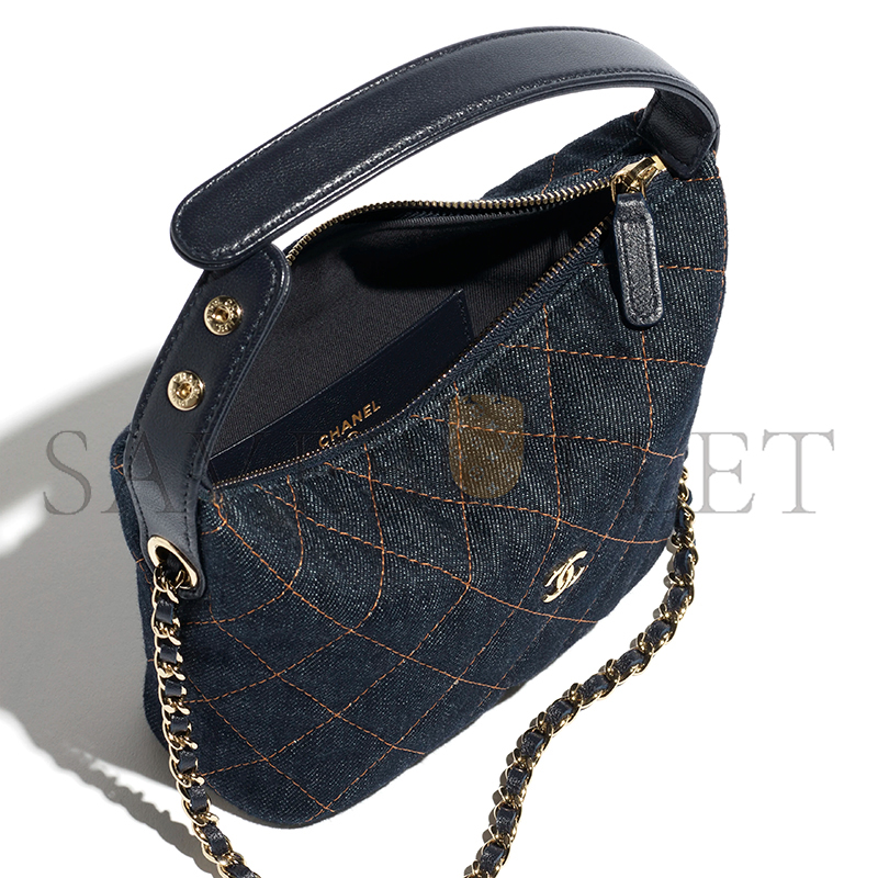 CHANEL CLASSIC CLUTCH WITH CHAIN DENIM AP4386 (21.5*19*7.5cm)